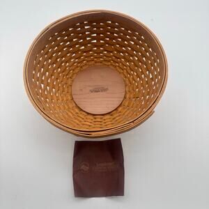 Longaberger basket wood inner engraved 2003 handmade woven company pamphlet